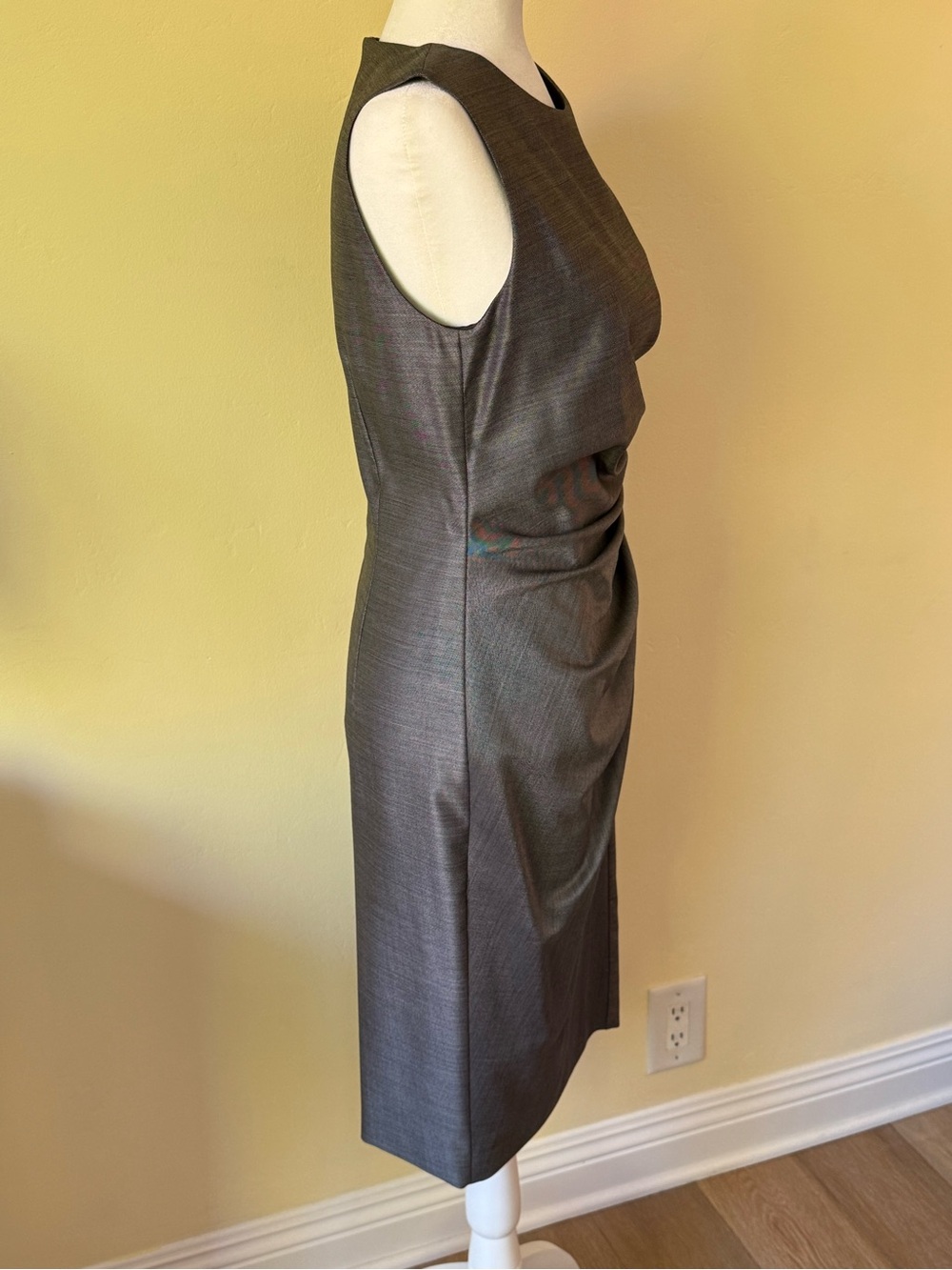 MaxMara Gray Ruched Midi Dress - Picture 3 of 11